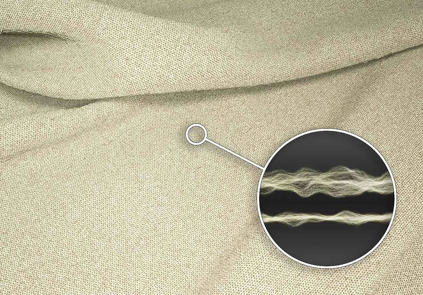 Close-up of the cotton-like appearance and texture of AT