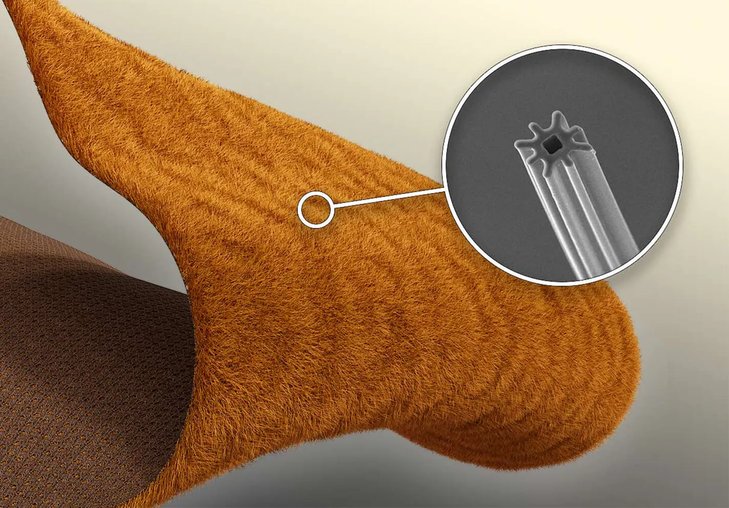 Close-up of the eight-fin hollow cross-section of Octa™