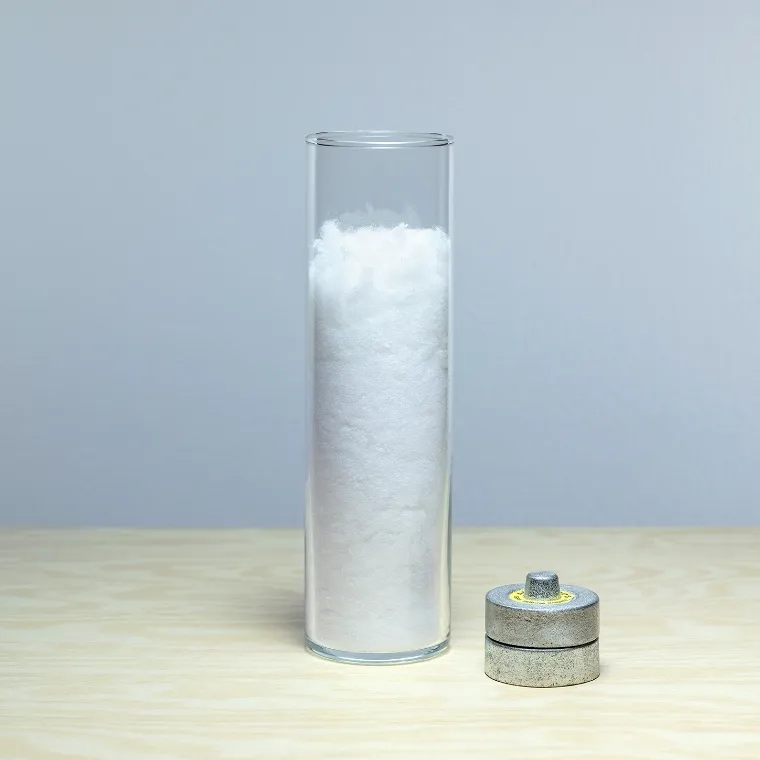 The condition of the OCTAIR™ after removing the weight from the glass container